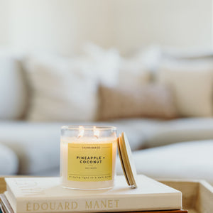 Pineapple + Coconut Glass Tumbler Soy Candle | Seasonal Fragrance - Calyan Wax Co.