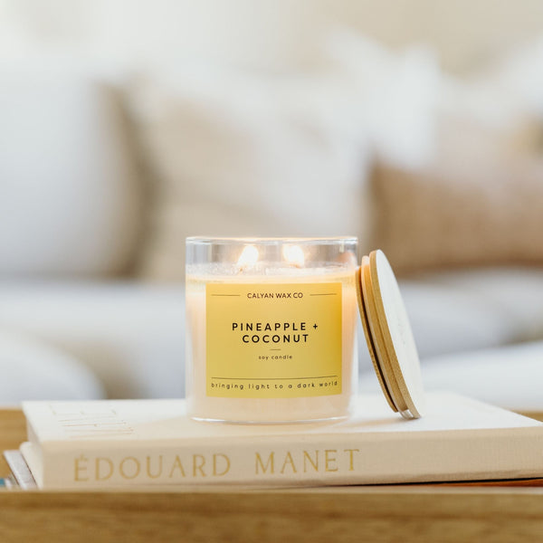 Pineapple + Coconut Glass Tumbler Soy Candle | Seasonal Fragrance - Calyan Wax Co.