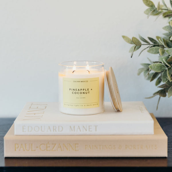 Pineapple + Coconut Glass Tumbler Soy Candle | Seasonal Fragrance - Calyan Wax Co.