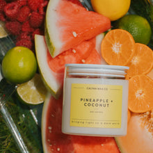 Load image into Gallery viewer, Pineapple + Coconut Glass Tumbler Soy Candle | Seasonal Fragrance - Calyan Wax Co.