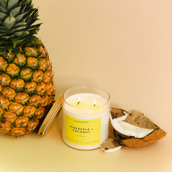 Pineapple + Coconut Glass Tumbler Soy Candle | Seasonal Fragrance - Calyan Wax Co.