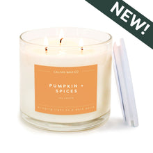 Load image into Gallery viewer, Pumpkin + Spices 3 - Wick Clear Glass Tumbler Soy Candle - Calyan Wax Co.