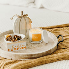 Load image into Gallery viewer, Pumpkin + Spices 3 - Wick Clear Glass Tumbler Soy Candle - Calyan Wax Co.