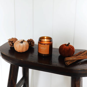 Pumpkin + Spices Mini Amber Jar Soy Candle | Limited Release - Calyan Wax Co.