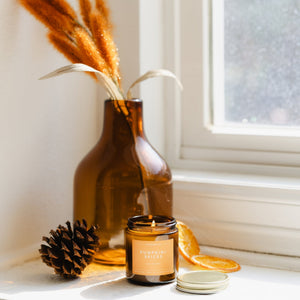 Pumpkin + Spices Mini Amber Jar Soy Candle | Limited Release - Calyan Wax Co.