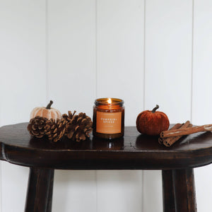 Pumpkin + Spices Mini Amber Jar Soy Candle | Limited Release - Calyan Wax Co.