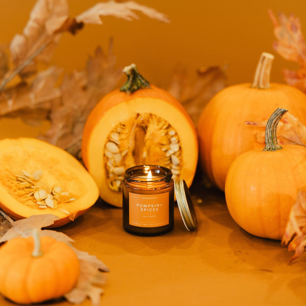 Pumpkin + Spices Mini Amber Jar Soy Candle | Limited Release - Calyan Wax Co.