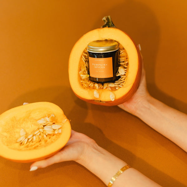 Pumpkin + Spices Mini Amber Jar Soy Candle | Limited Release - Calyan Wax Co.