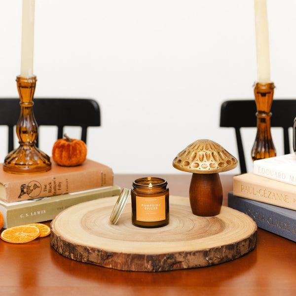 Pumpkin + Spices Mini Amber Jar Soy Candle | Limited Release - Calyan Wax Co.