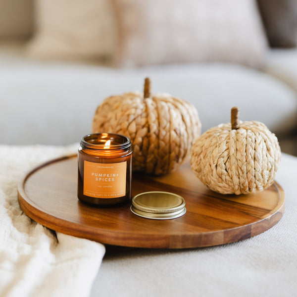 Pumpkin + Spices Mini Amber Jar Soy Candle | Limited Release - Calyan Wax Co.