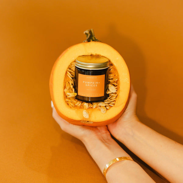 Pumpkin + Spices Mini Amber Jar Soy Candle | Limited Release - Calyan Wax Co.