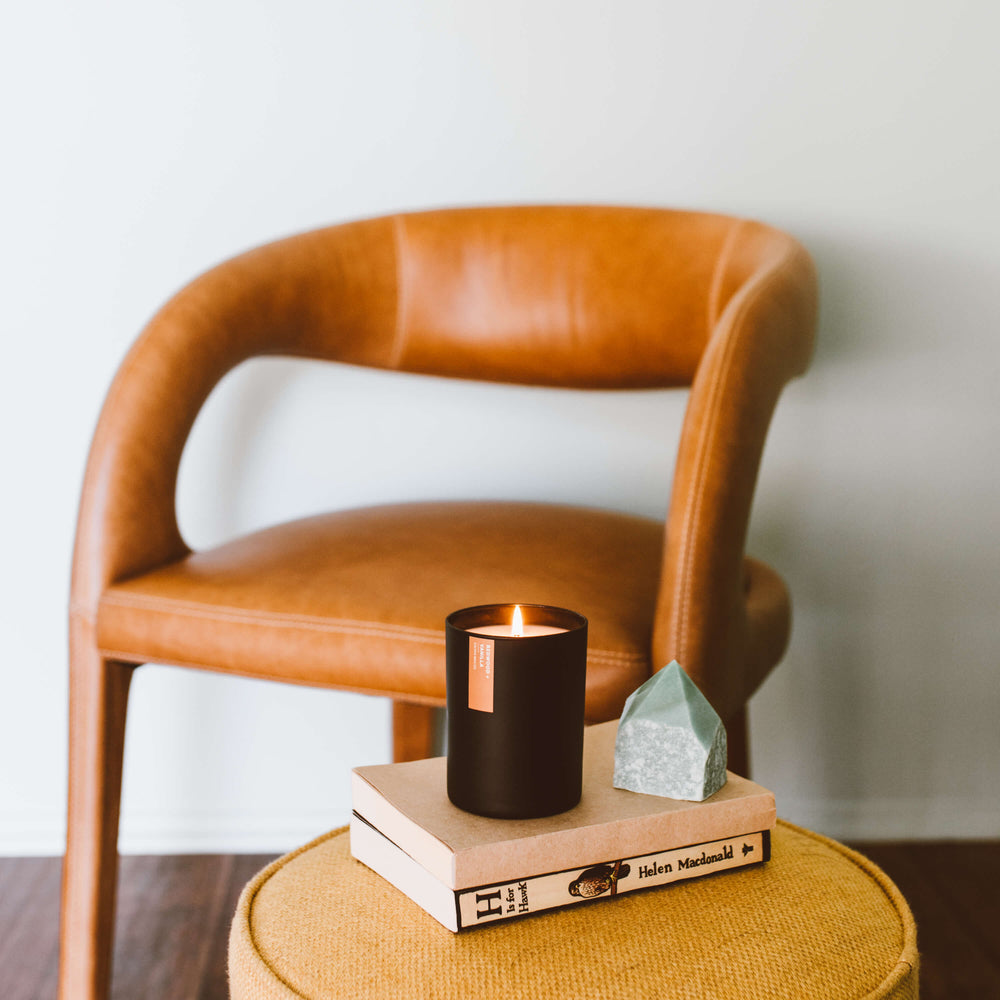 Redwood + Vanilla Matte Black Tumbler Soy Candle - Calyan Wax Co.