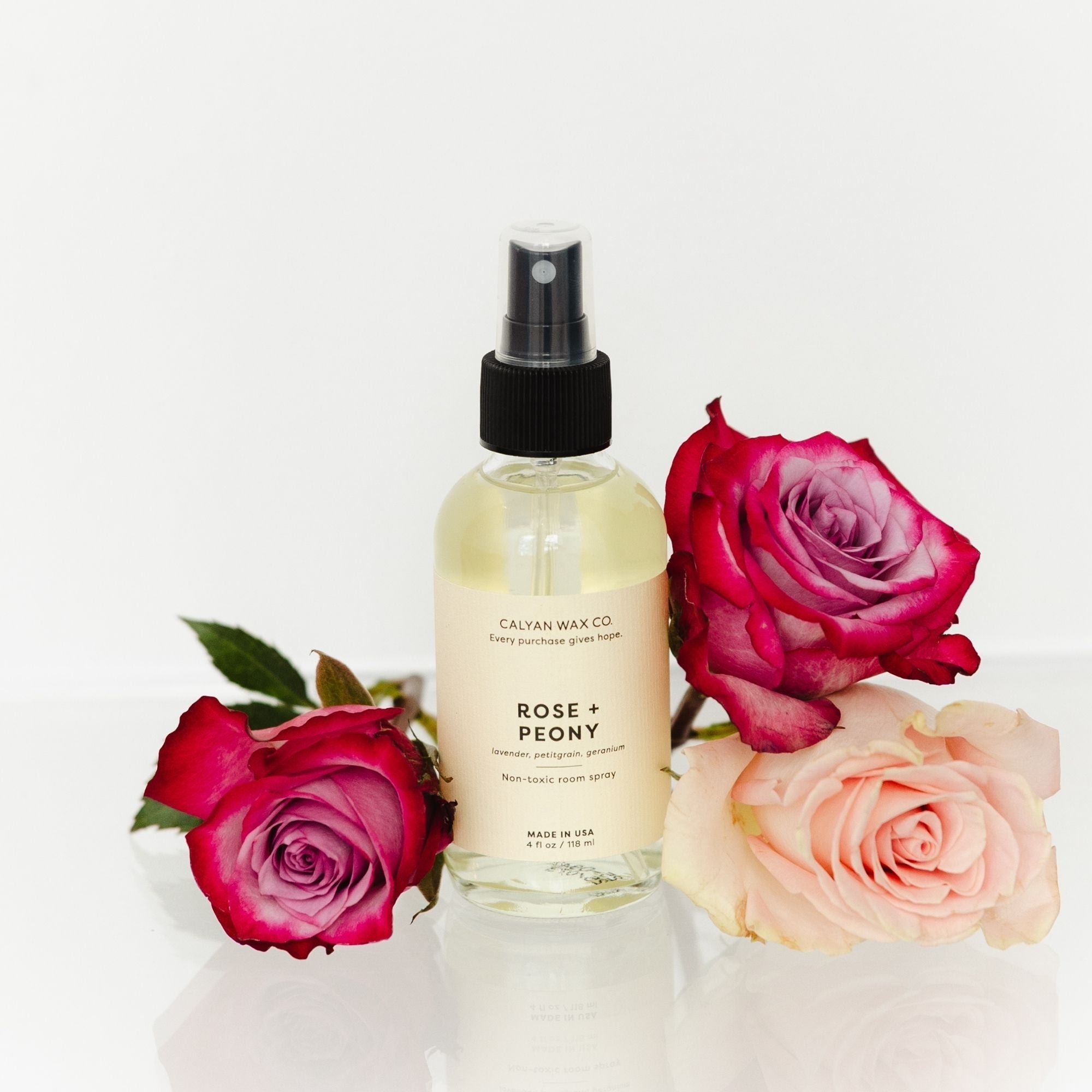 4 Oz. Non-Toxic Room Spray | Rose + Peony | Made in the USA