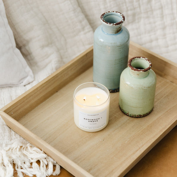 Rosewood + Amber Glass Tumbler Soy Candle - Calyan Wax Co.