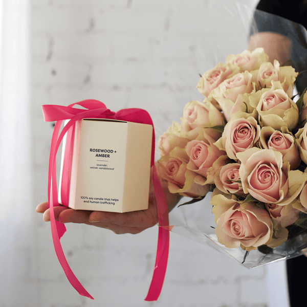 Rosewood + Amber Glass Tumbler Soy Candle - Calyan Wax Co.