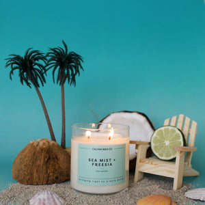 Sea Mist + Freesia Glass Tumbler | Limited Release - Calyan Wax Co.