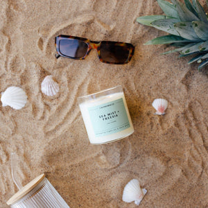 Sea Mist + Freesia Glass Tumbler | Seasonal Fragrance - Calyan Wax Co.