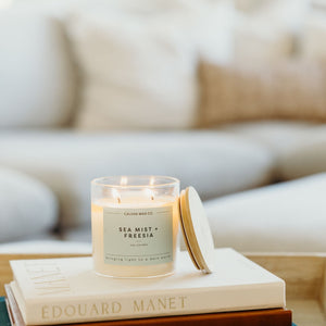 Sea Mist + Freesia Glass Tumbler | Seasonal Fragrance - Calyan Wax Co.