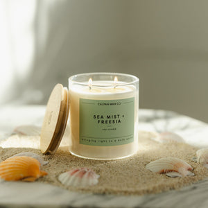 Sea Mist + Freesia Glass Tumbler | Seasonal Fragrance - Calyan Wax Co.