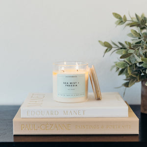 Sea Mist + Freesia Glass Tumbler | Seasonal Fragrance - Calyan Wax Co.