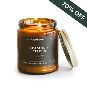 Seaside + Citrus Amber Jar Soy Candle - Calyan Wax Co.
