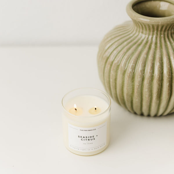 Seaside + Citrus Glass Tumbler Soy Candle - Calyan Wax Co.