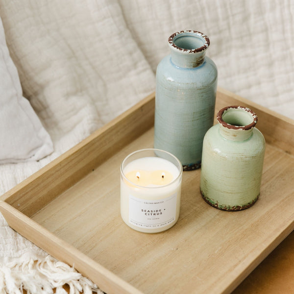 Seaside + Citrus Glass Tumbler Soy Candle - Calyan Wax Co.