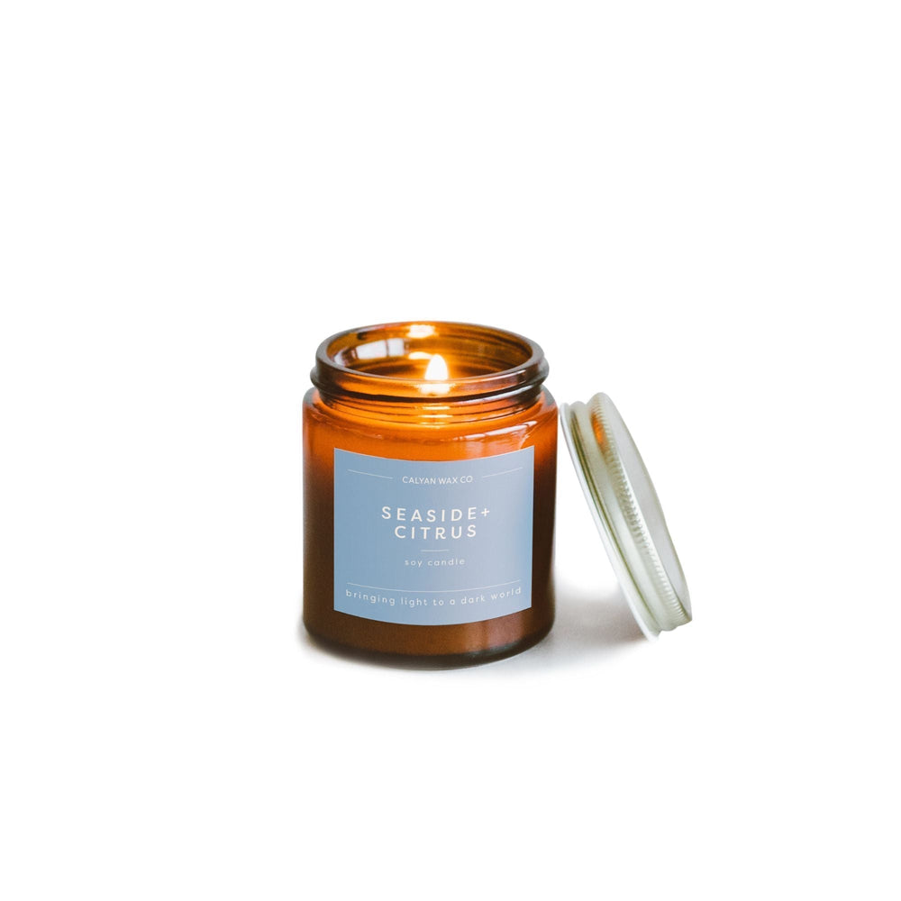 🎁 Seaside + Citrus Mini Amber Jar Soy Candle (100% off) - Calyan Wax Co.