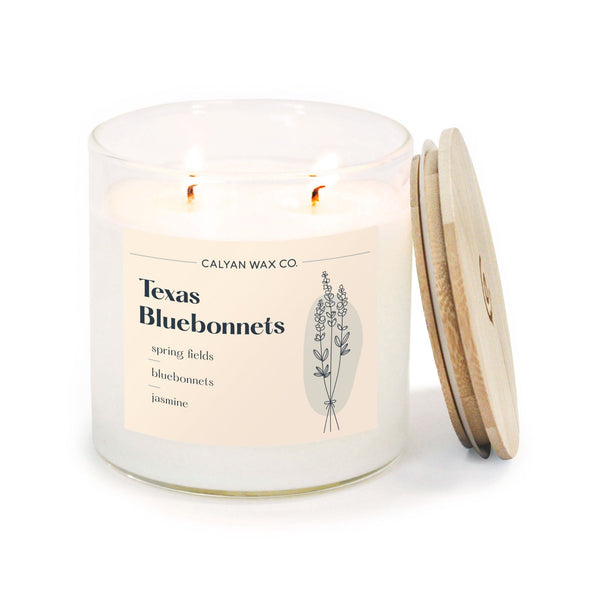 Texas Bluebonnet Glass Tumbler Soy Candle | Seasonal Fragrance - Calyan Wax Co.