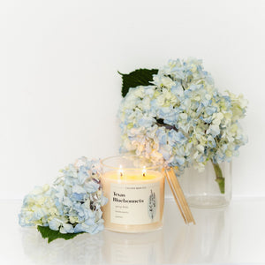 Texas Bluebonnet Glass Tumbler Soy Candle | Seasonal Fragrance - Calyan Wax Co.