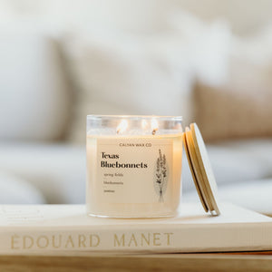 Texas Bluebonnet Glass Tumbler Soy Candle | Seasonal Fragrance - Calyan Wax Co.