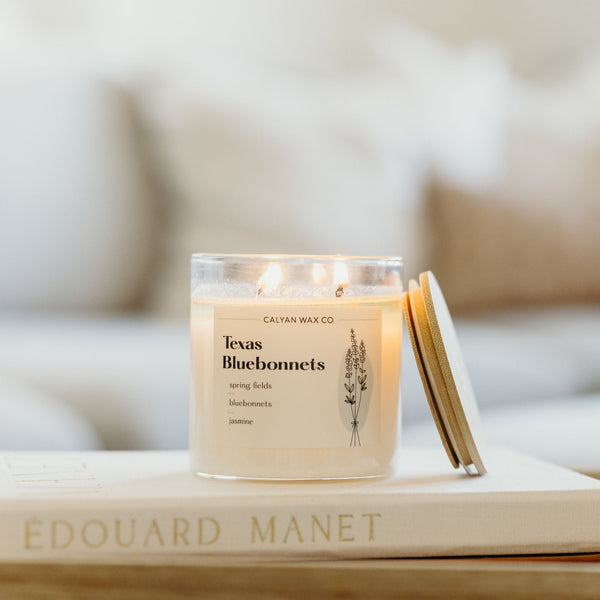 Texas Bluebonnet Glass Tumbler Soy Candle | Seasonal Fragrance - Calyan Wax Co.