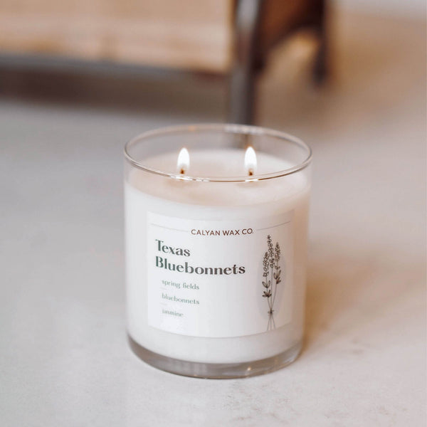 Texas Bluebonnet Glass Tumbler Soy Candle | Seasonal Fragrance - Calyan Wax Co.