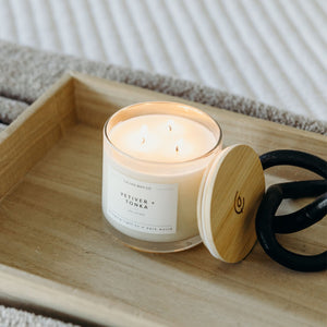 Vetiver + Tonka 3 - Wick Clear Glass Tumbler Soy Candle - Calyan Wax Co.
