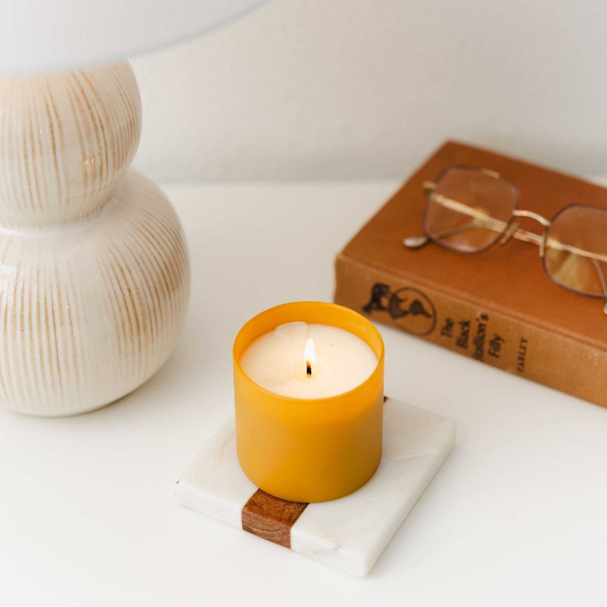 Vetiver + Tonka Soy Candle in a Matter Gold Glass Tumbler - Calyan