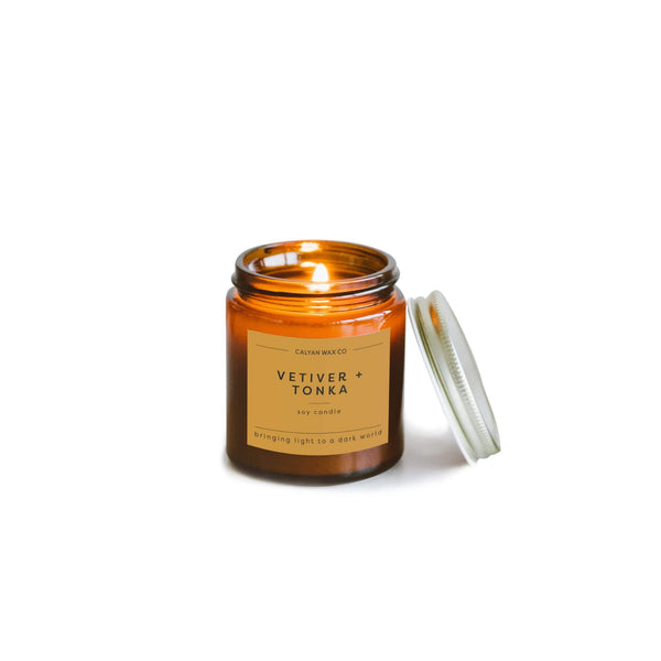 🎁 Vetiver + Tonka Mini Amber Jar Soy Candle (100% off) - Calyan Wax Co.