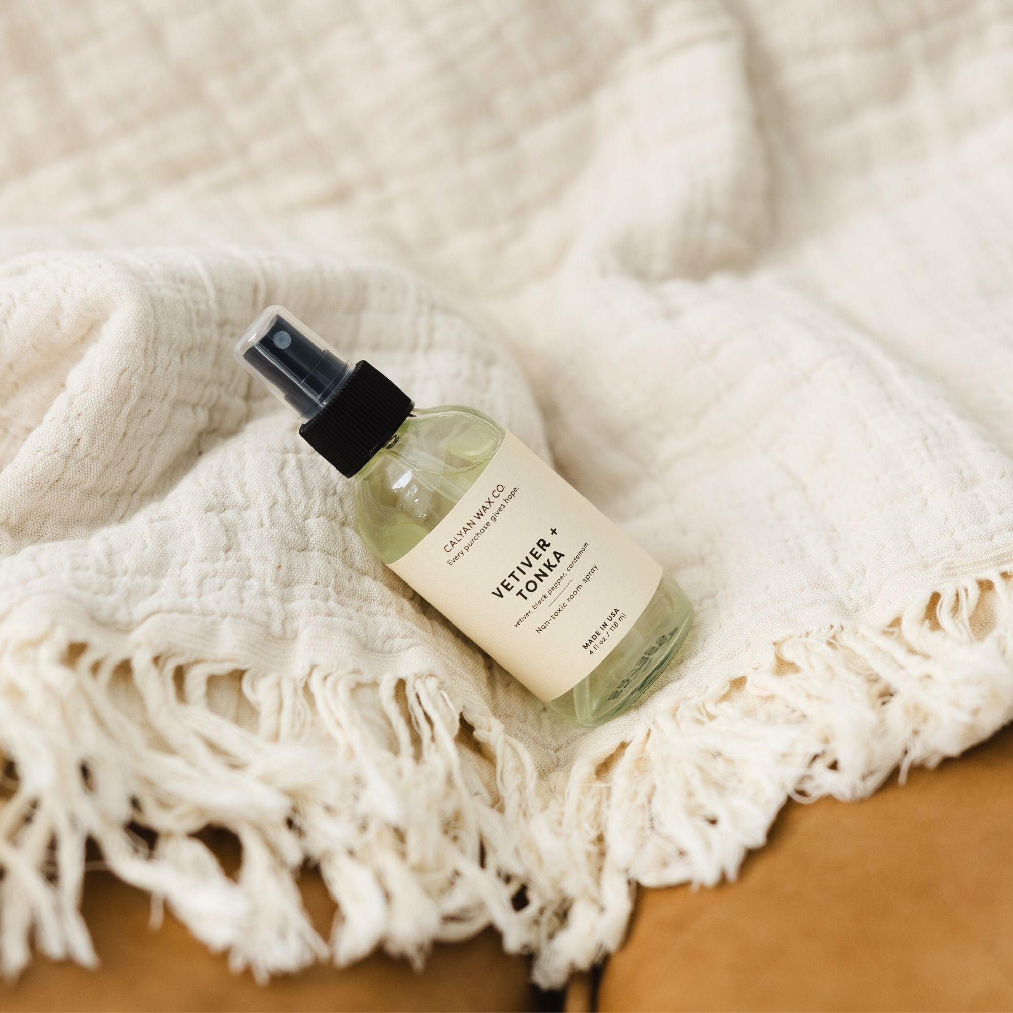 4 Oz. Non-Toxic Room Spray | Vetiver + Tonka | Made in the USA