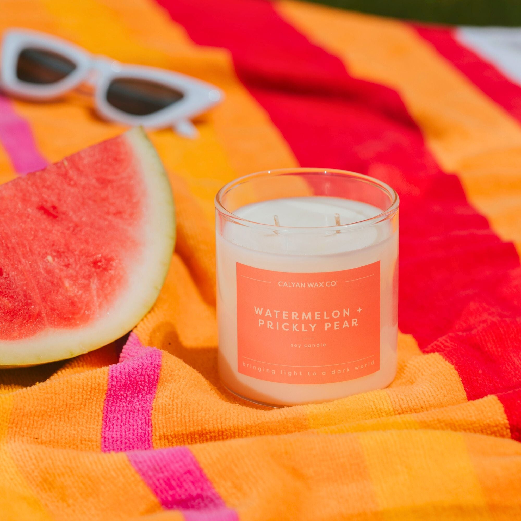 Watermelon + Prickly Pear Glass Tumbler Soy Candle | Seasonal Fragrance
