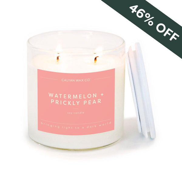 Watermelon + Prickly Pear Glass Tumbler Soy Candle | Seasonal Fragrance - Calyan Wax Co.