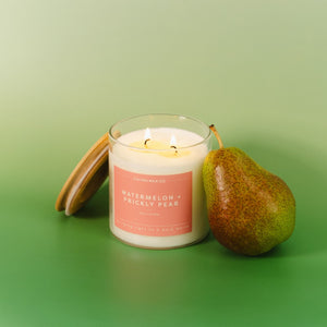 Watermelon + Prickly Pear Glass Tumbler Soy Candle | Seasonal Fragrance - Calyan Wax Co.