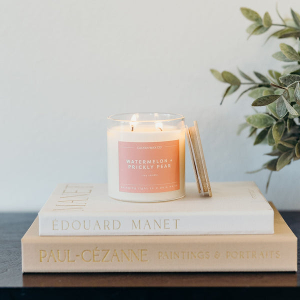 Watermelon + Prickly Pear Glass Tumbler Soy Candle | Seasonal Fragrance - Calyan Wax Co.