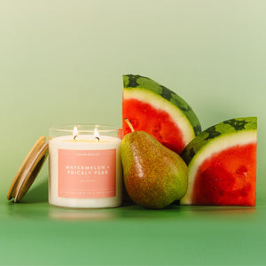 Watermelon + Prickly Pear Glass Tumbler Soy Candle | Seasonal Fragrance - Calyan Wax Co.