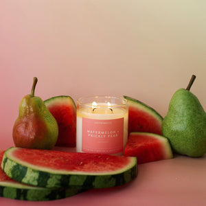 Watermelon + Prickly Pear Glass Tumbler Soy Candle | Seasonal Fragrance - Calyan Wax Co.