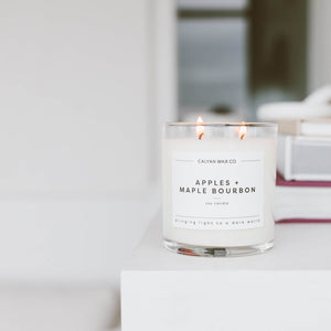 Apples + Maple Bourbon Glass Tumbler Soy Candle