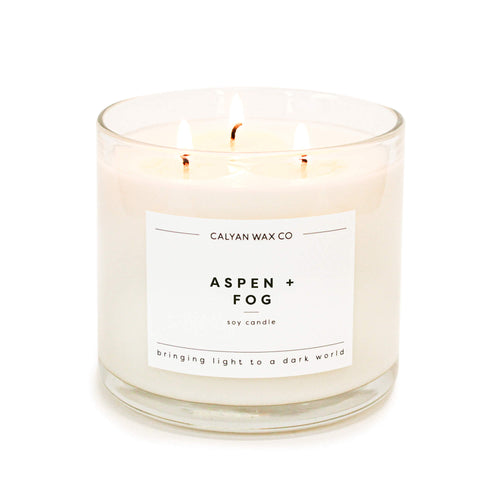 Aspen + Fog 3-Wick Clear Glass Tumbler Soy Candle