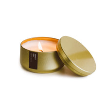Load image into Gallery viewer, Aspen + Fog Gold Metal Tin Soy Candle