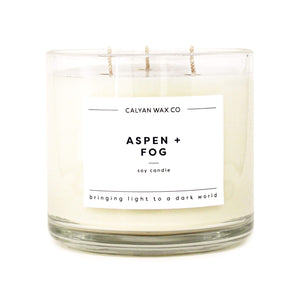 Aspen + Fog 3-Wick Clear Glass Tumbler Soy Candle