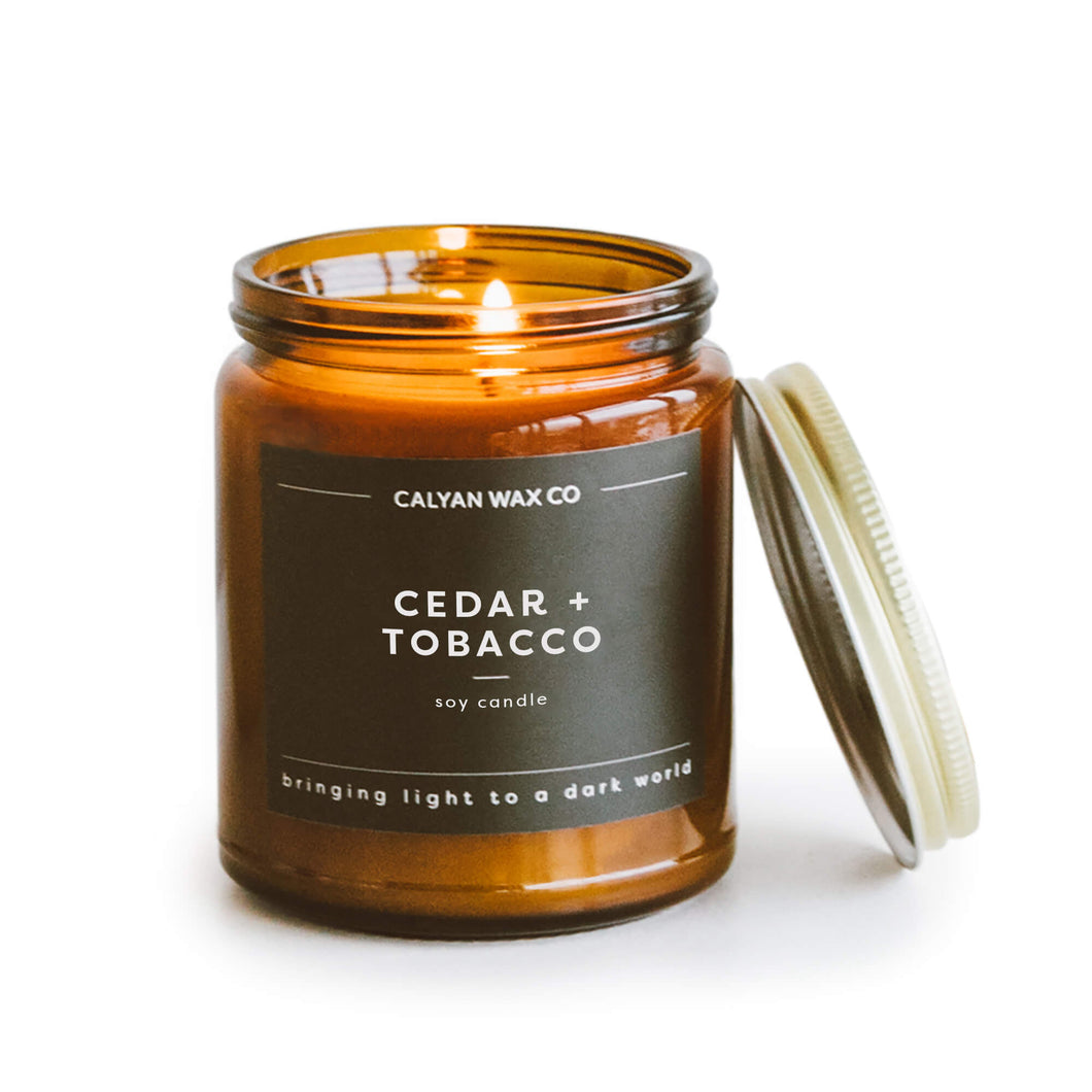 Cedar + Tobacco Amber Jar