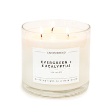 Load image into Gallery viewer, Evergreen + Eucalyptus 3-Wick Clear Glass Tumbler Soy Candle