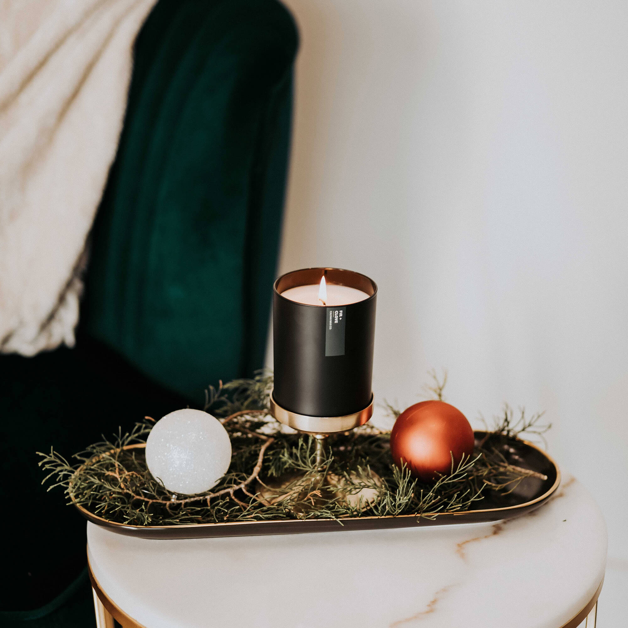 Fir + Clove Matte Black Tumbler Soy Candle | Limited Release
